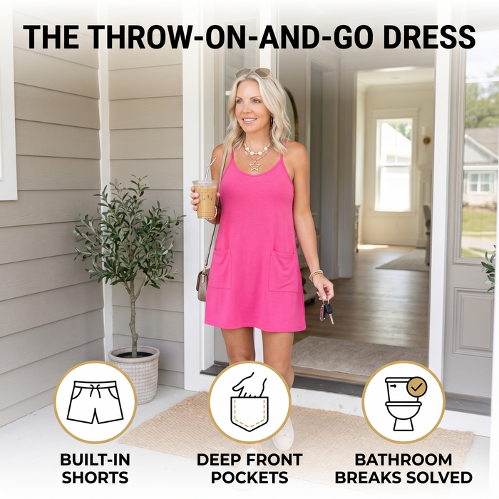 Sleeveless Mini Dress with Built-In Shorts