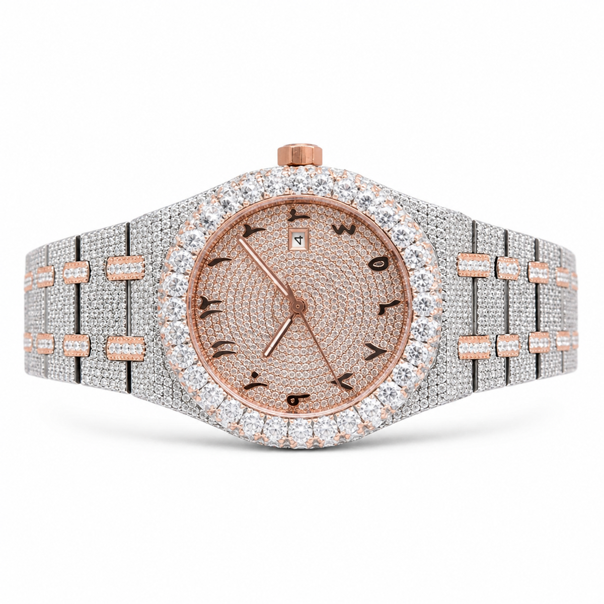 Iced Out Watch With CZ Moissanite Design