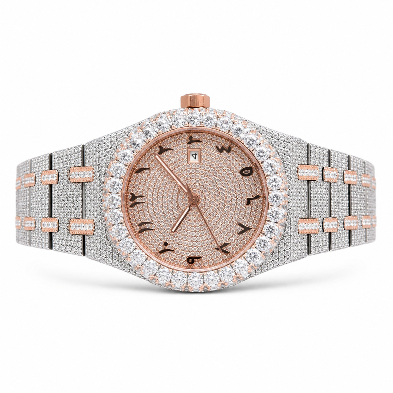 Iced Out Watch With CZ Moissanite Design