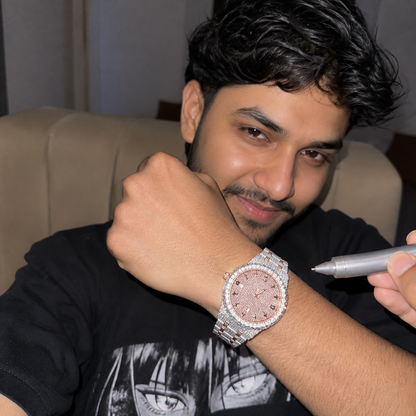 Iced Out Watch With CZ Moissanite Design