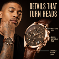 Leather Casual Chronograph Analog Watch