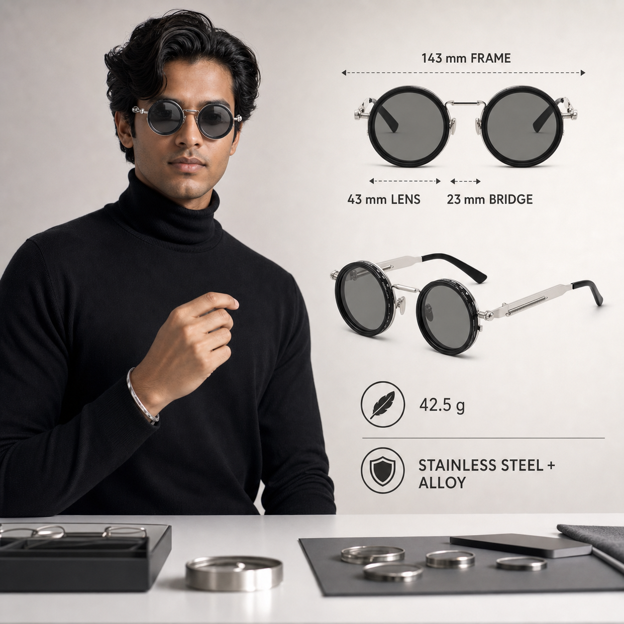 Steampunk Nine-Speed Rotating Shades