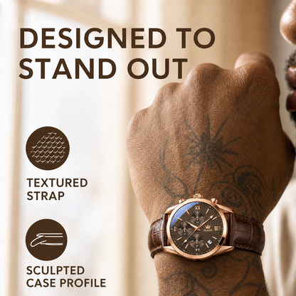 Leather Casual Chronograph Analog Watch