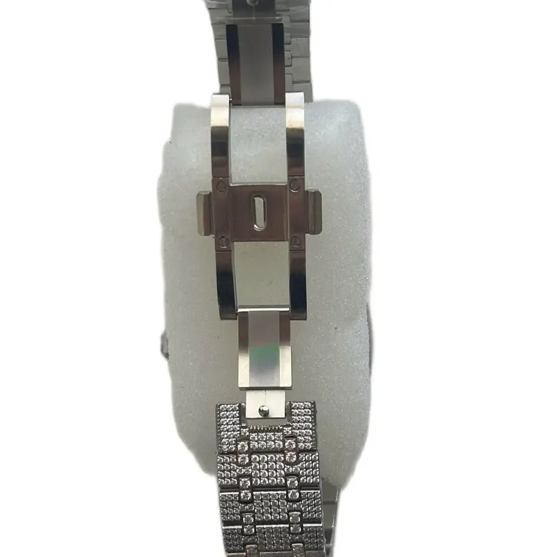 ced Out Watch With CZ Moissanite Design