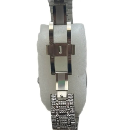 ced Out Watch With CZ Moissanite Design