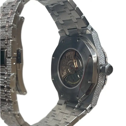 ced Out Watch With CZ Moissanite Design