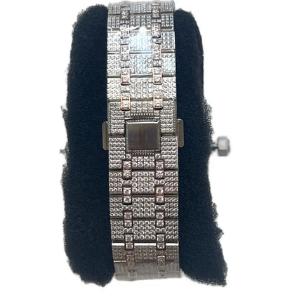 ced Out Watch With CZ Moissanite Design