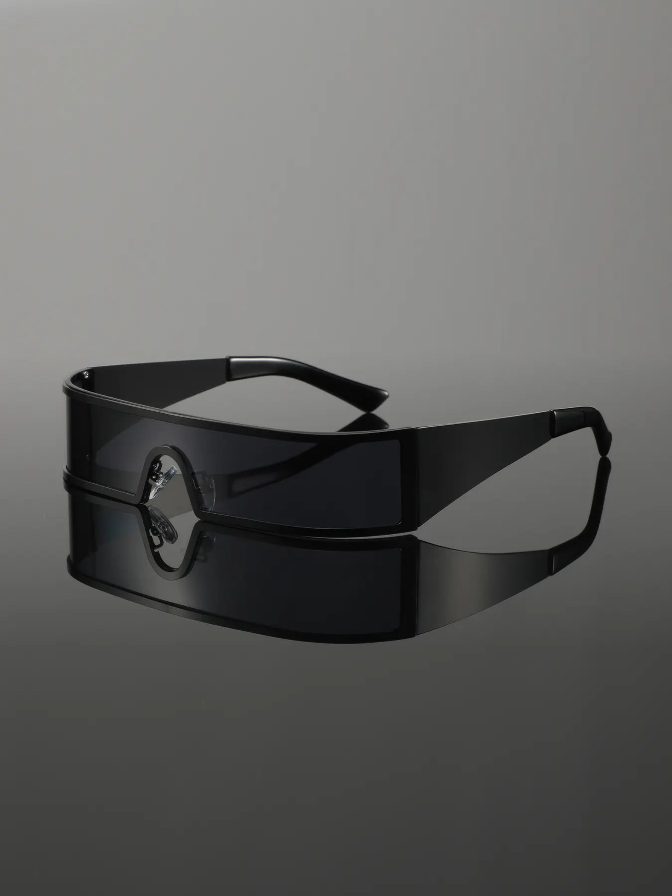 Men'S Cyberpunk Metal Frame Decorative Lens Glasses, Chic Y2K Style Wide Arms Eyeglasses for All Seasons, Futuristic Fashion Statement Eyewear