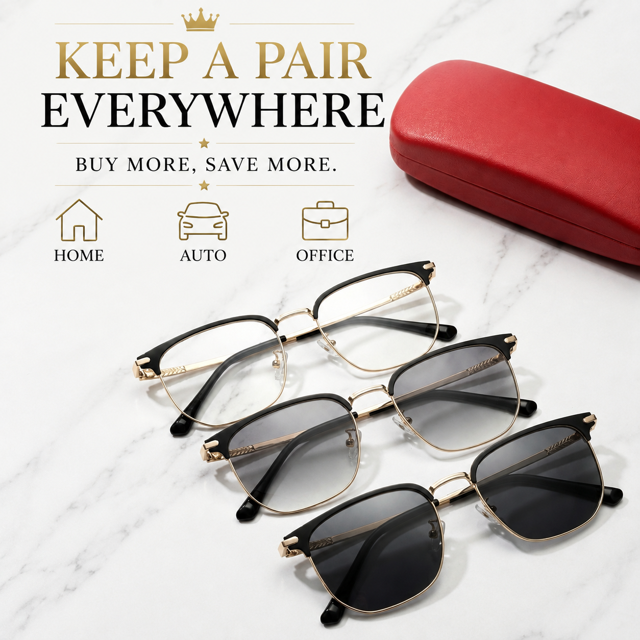 Transition Reading Glasses with UV Sun Protection