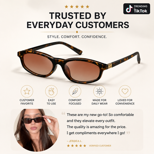 Oval Cat Eye Polarized Sunglasses