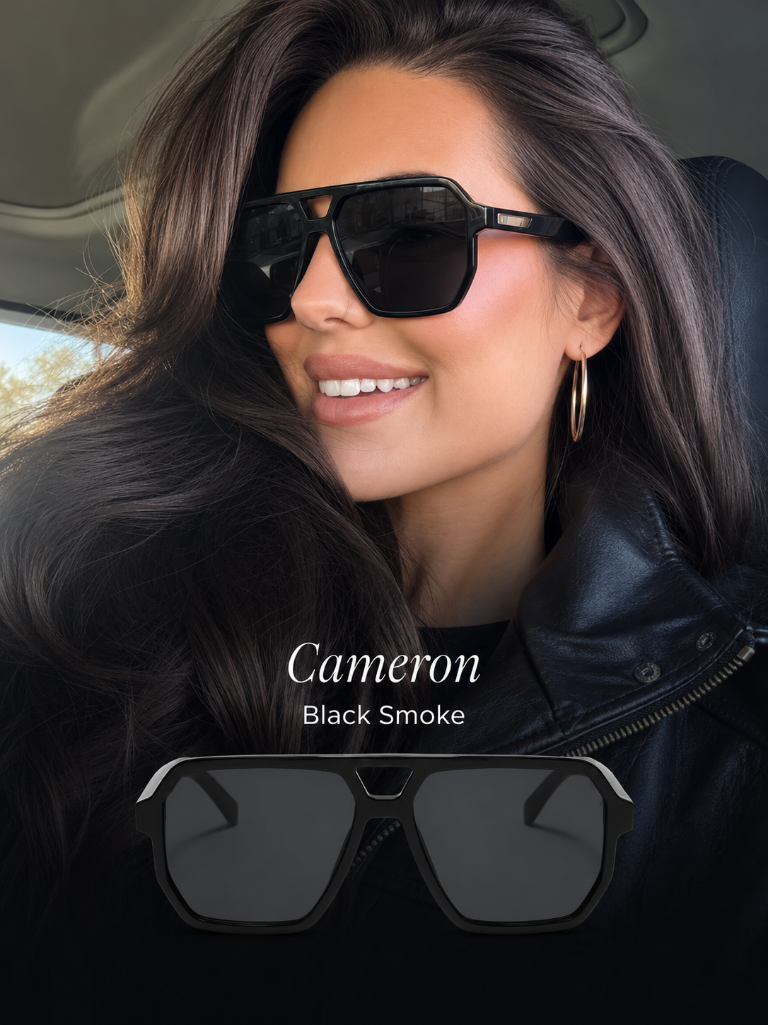 Cameron Oversized Polarized Navigator Sunglasses