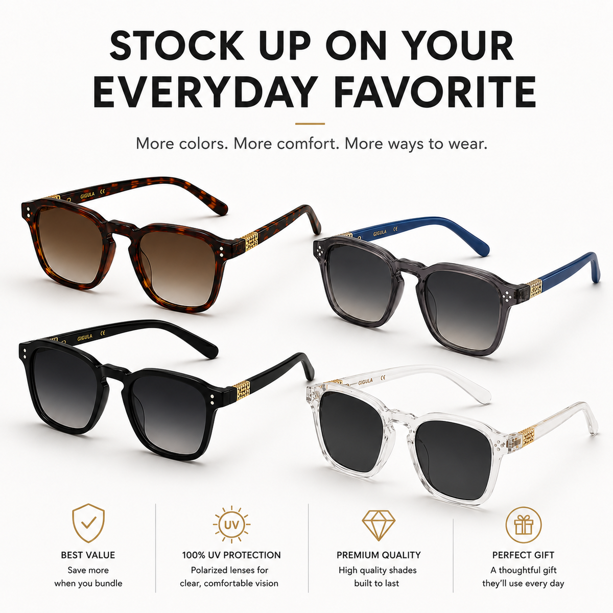 Polarized Square Retro Style Sunglasses