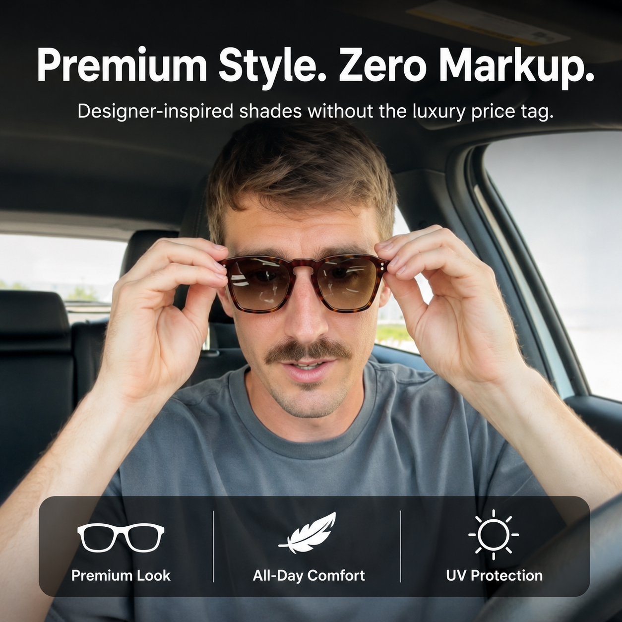 Polarized Square Retro Style Sunglasses