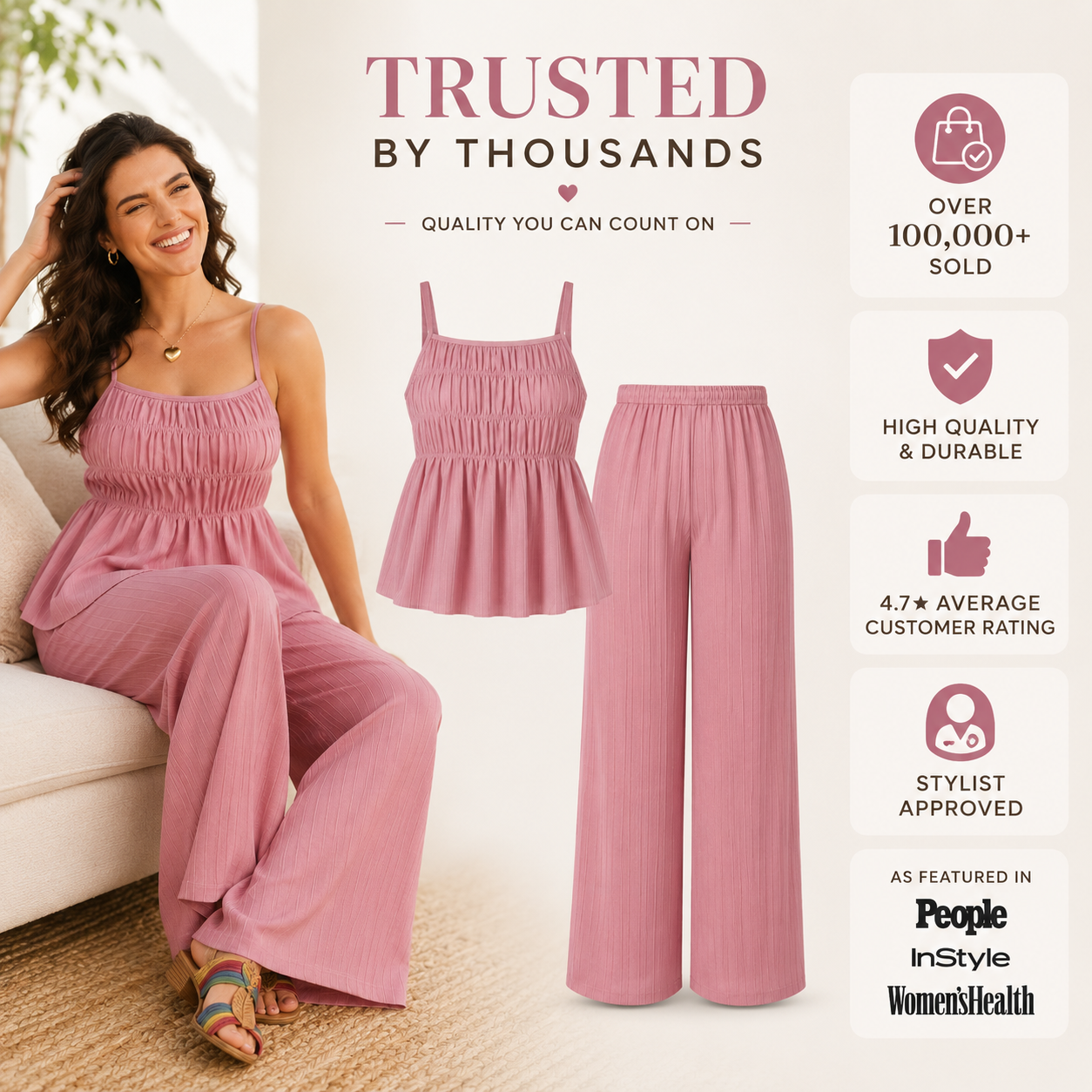 Cami Top & Wide Leg Pants Set