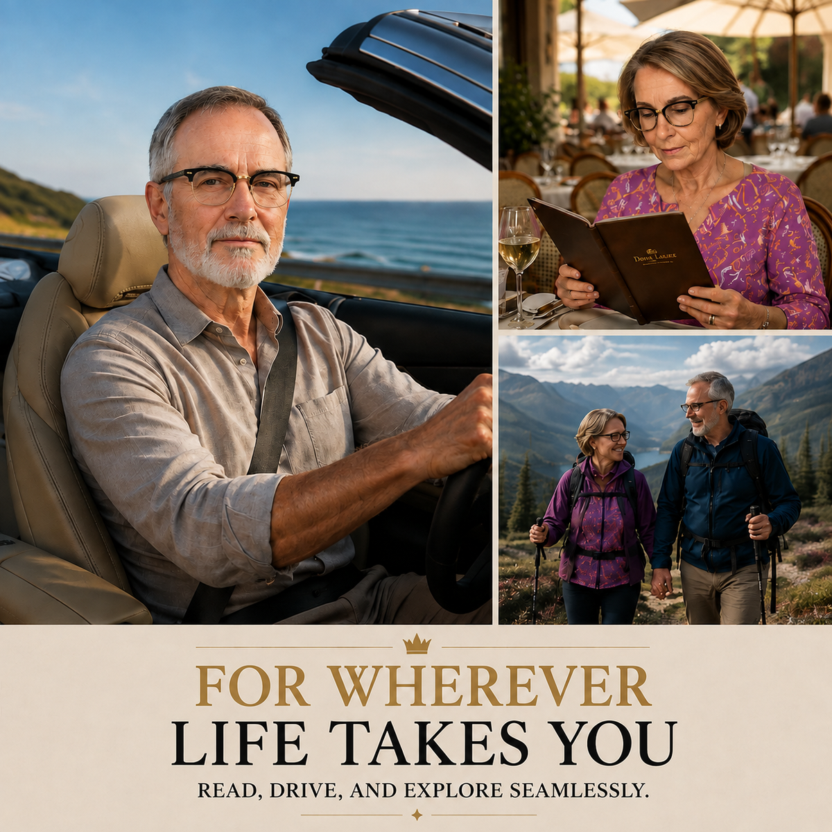 Transition Reading Glasses with UV Sun Protection