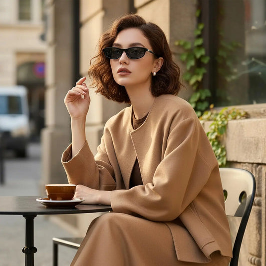KIMORN Oval Cat Eye Polarized Sunglasses for Women, Y2K Vintage Style, for Travel Beach Daily Wear Summervibes