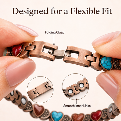 Macro view of the Aura bracelet folding clasp and smooth inner links