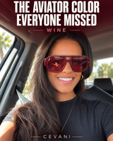 Woman from the winning video wearing Wine Cevani Chunky Aviator Sunglasses
