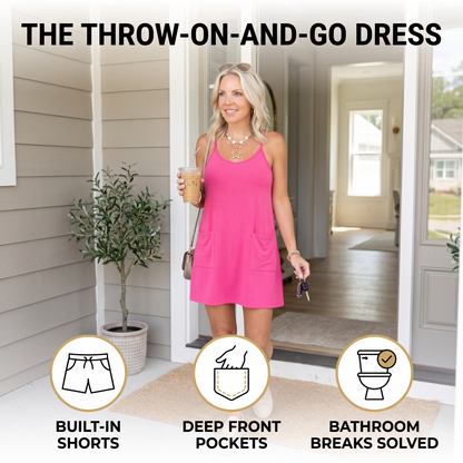 Sleeveless Mini Dress with Built-In Shorts