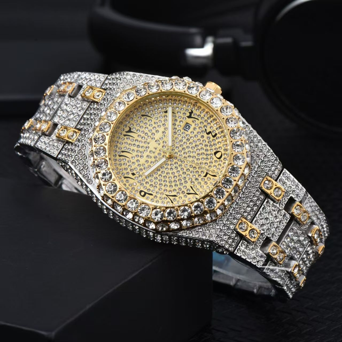 Iced Out Watch With CZ Moissanite Design