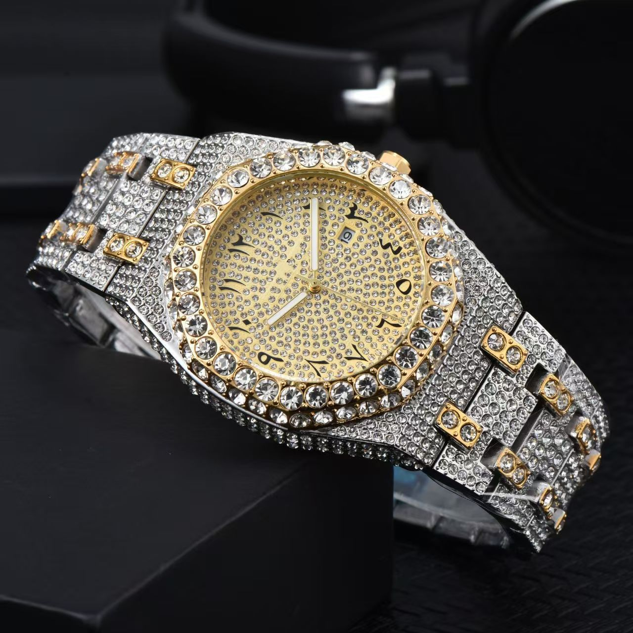 Iced Out Watch With CZ Moissanite Design