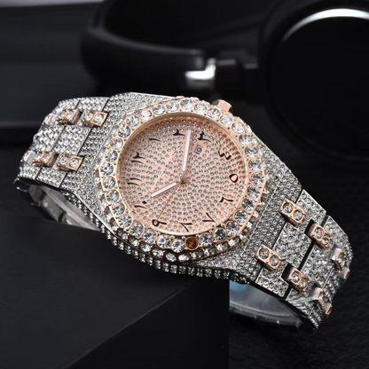 Iced Out Watch With CZ Moissanite Design