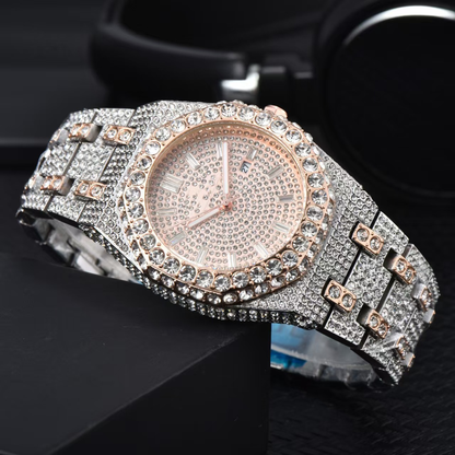 Iced Out Watch With CZ Moissanite Design