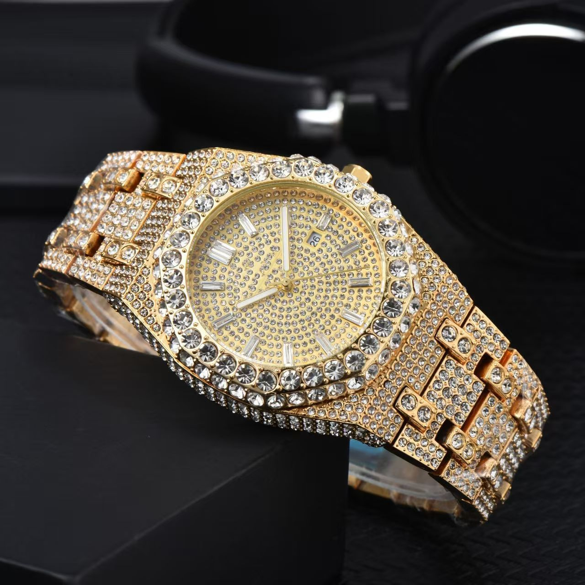 Iced Out Watch With CZ Moissanite Design