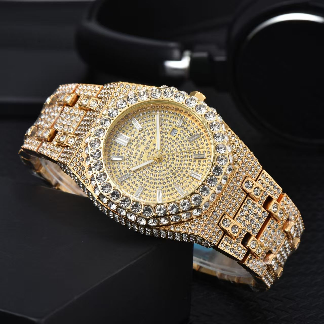 Iced Out Watch With CZ Moissanite Design