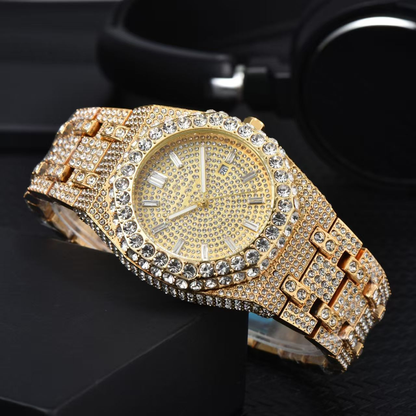 Iced Out Watch With CZ Moissanite Design