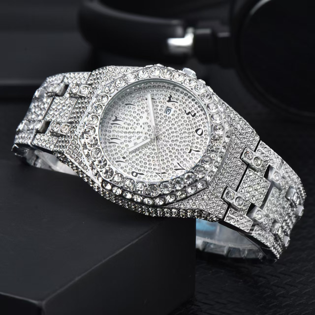 Iced Out Watch With CZ Moissanite Design