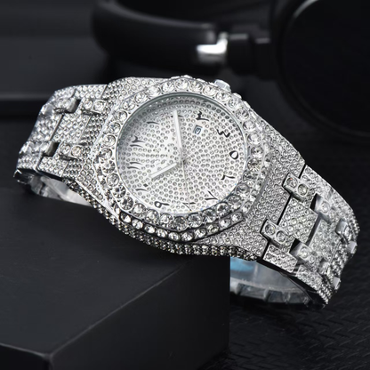 Iced Out Watch With CZ Moissanite Design