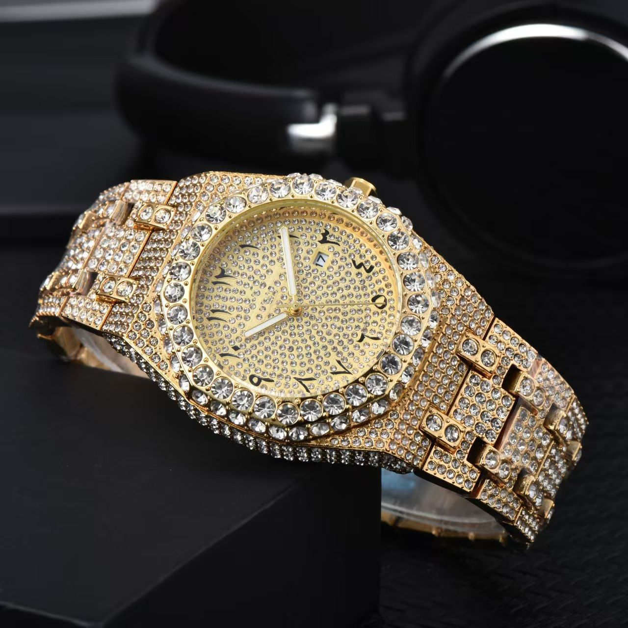 Iced Out Watch With CZ Moissanite Design