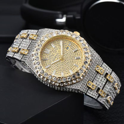 Iced Out Watch With CZ Moissanite Design