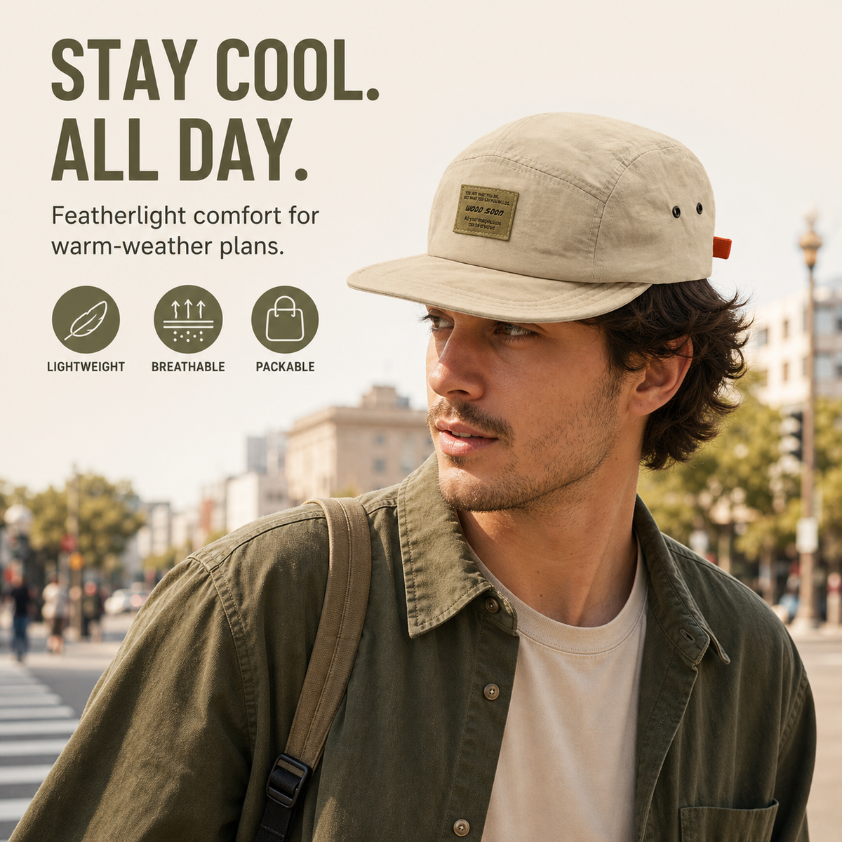 Lightweight Packable 5-Panel Cap value proposition for warm-weather wear