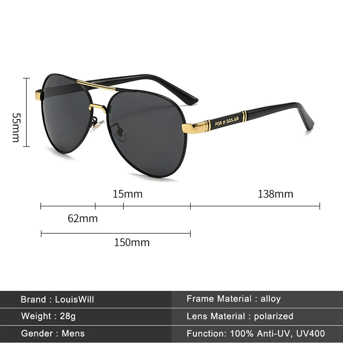Cevani Luxe Aviator Sunglasses