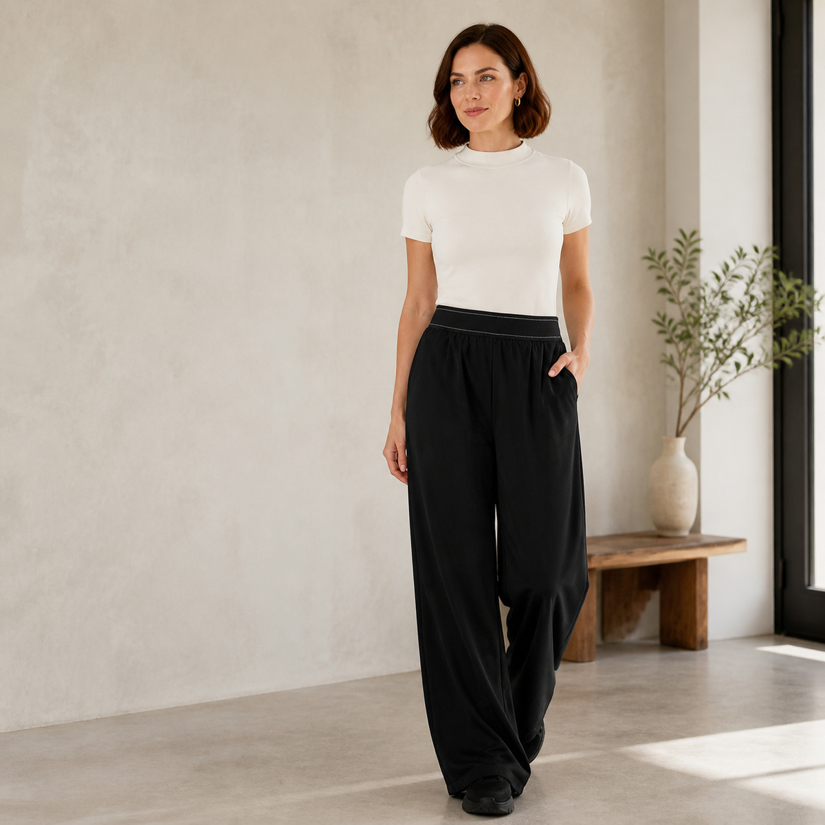 Black Nova pants loft outfit