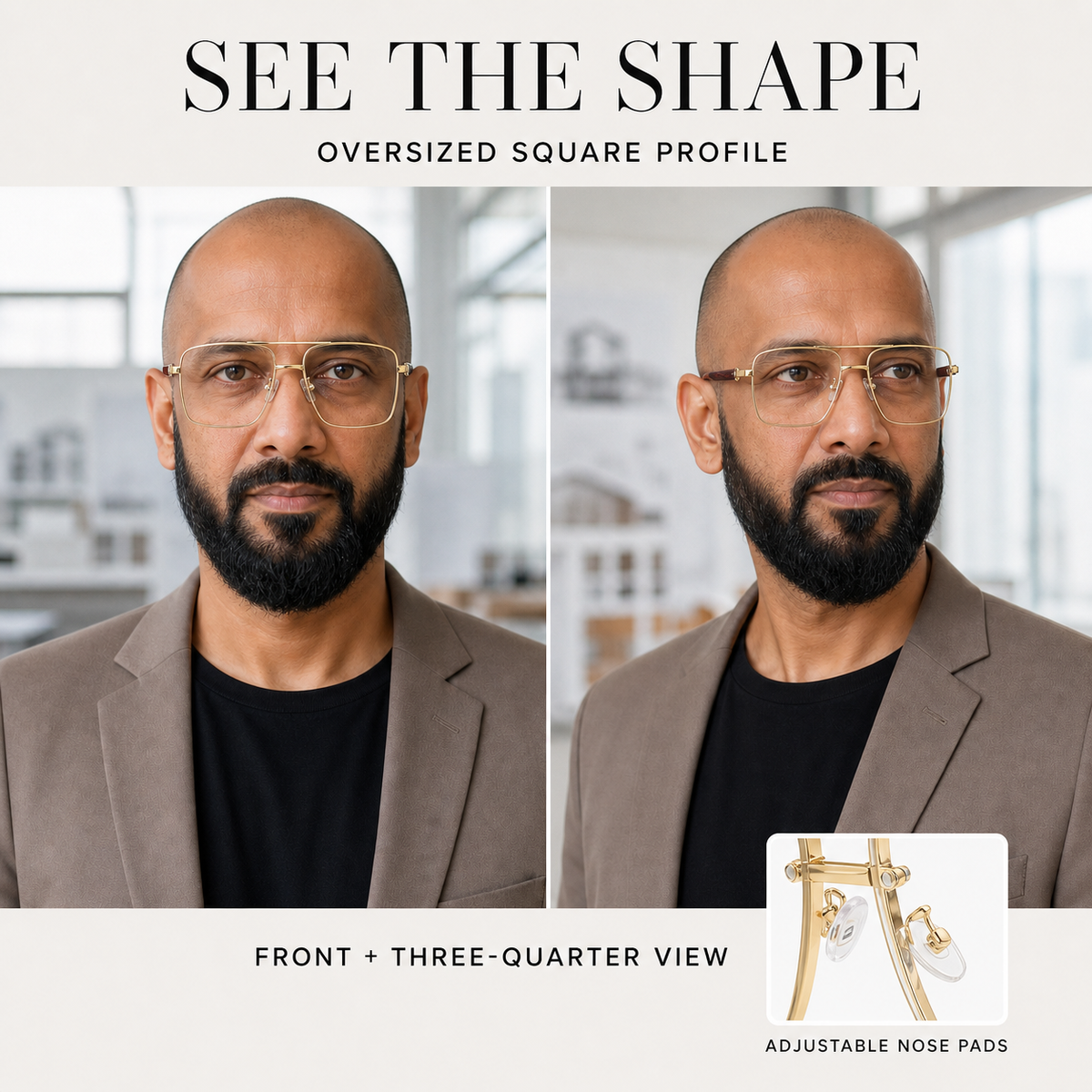 Crystal Clear oversized square shape reference