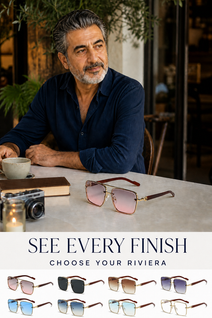 All eight Riviera Square Sunglasses finishes