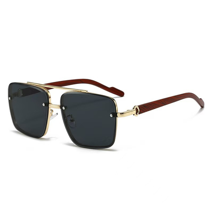 Riviera Square Sunglasses in Midnight Black