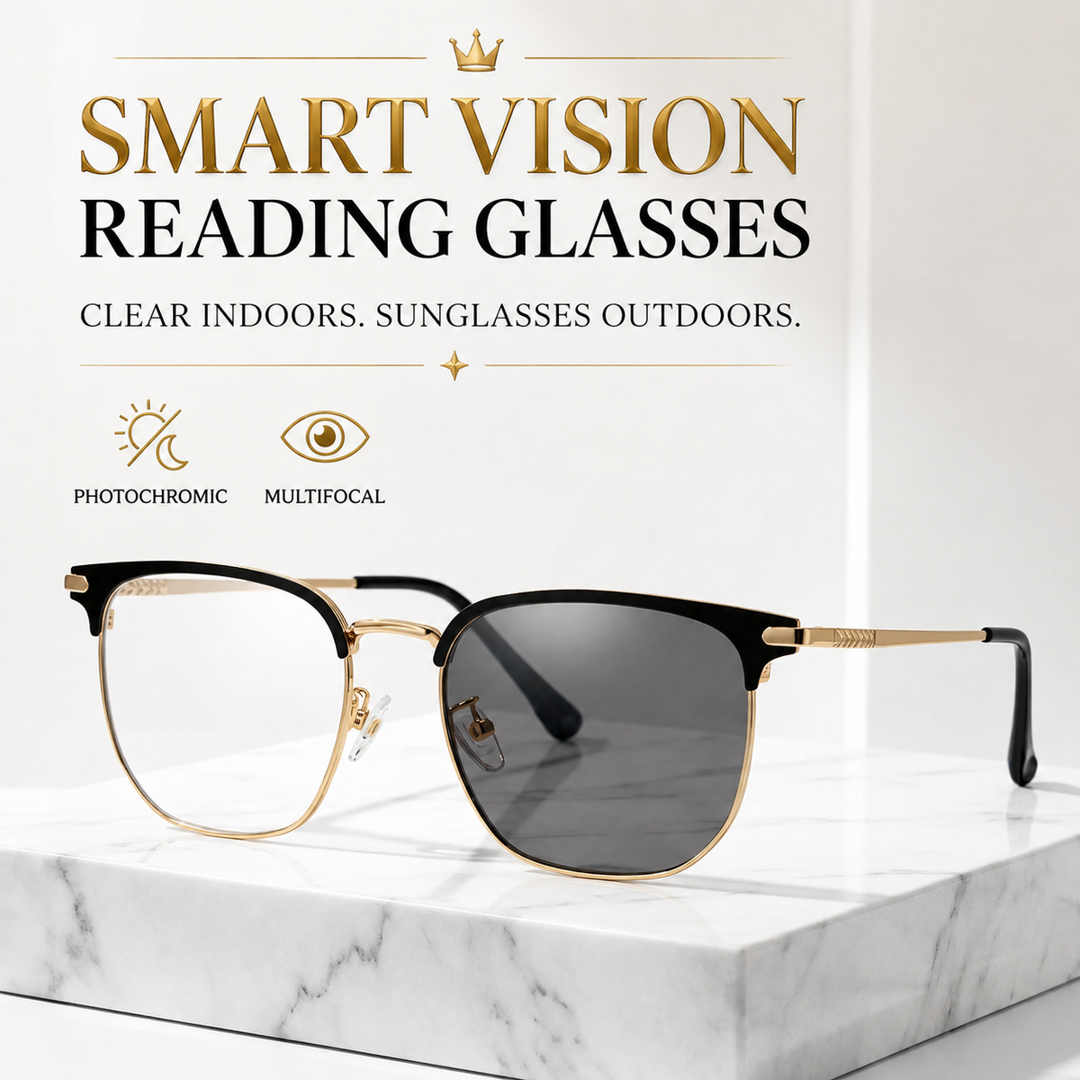 Transition Reading Glasses with UV Sun Protection