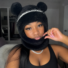 Black Teddy Bear Balaclava indoor styling